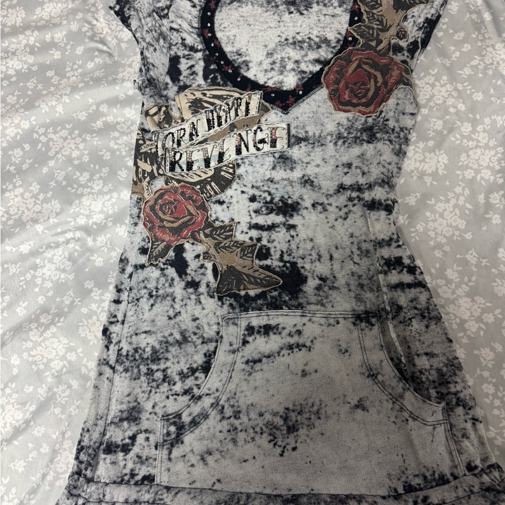 Stylish Gray and Black Mini Dress